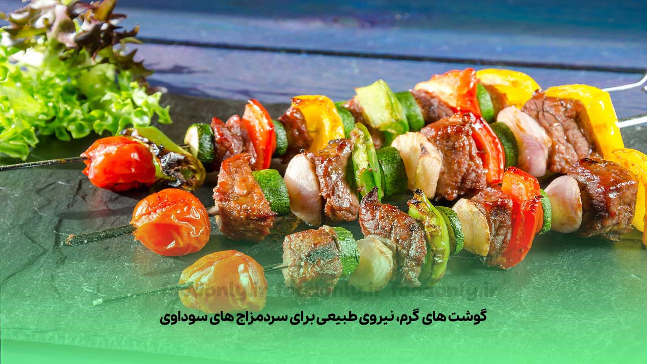 گوشت کبابی برای طبع سرد و تر