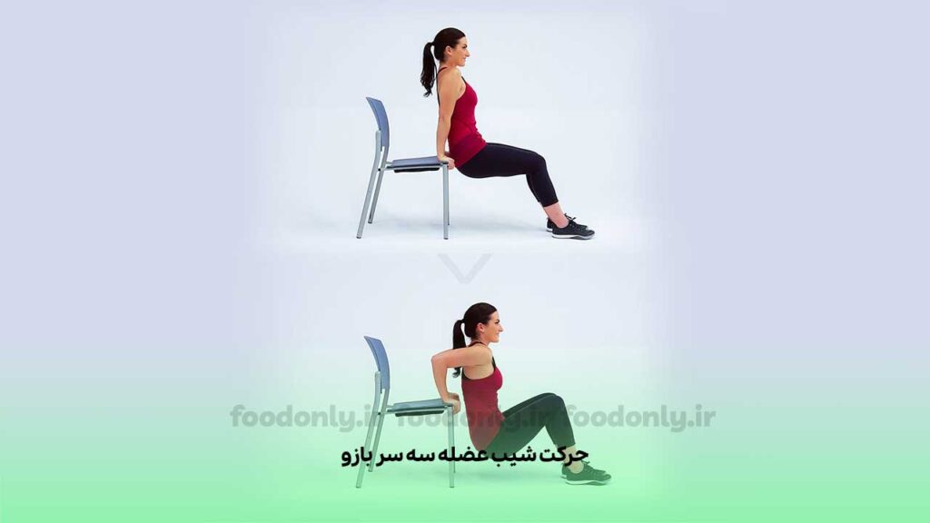 تمرین شیب عضله سه سر بازو