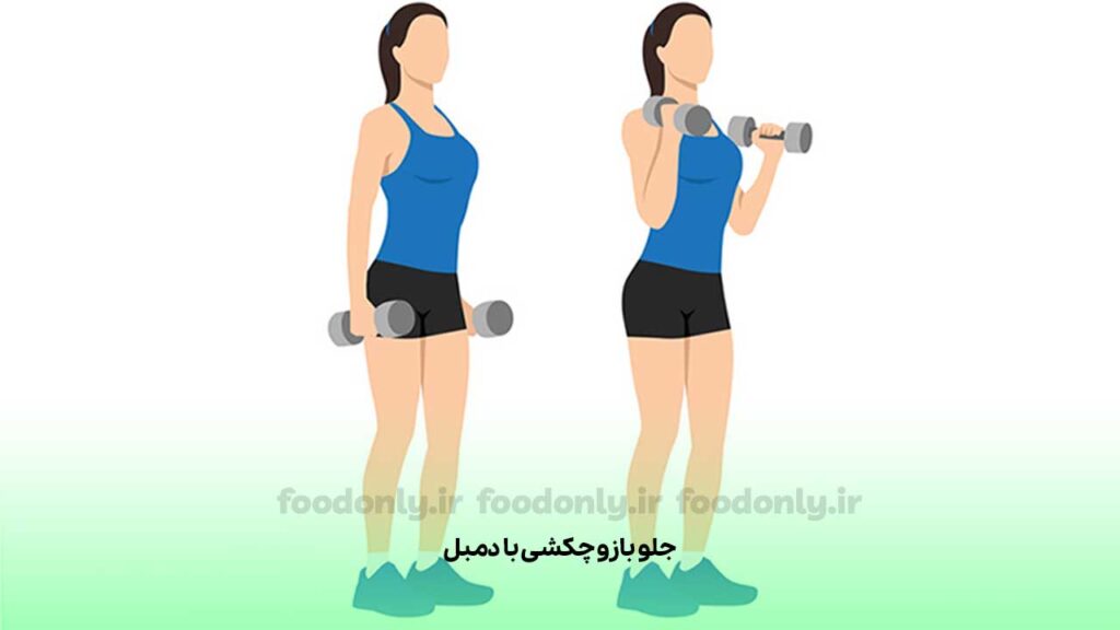 جلو بازو چکشی با دمبل