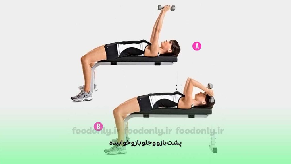 پشت بازو و جلو بازو خوابیده